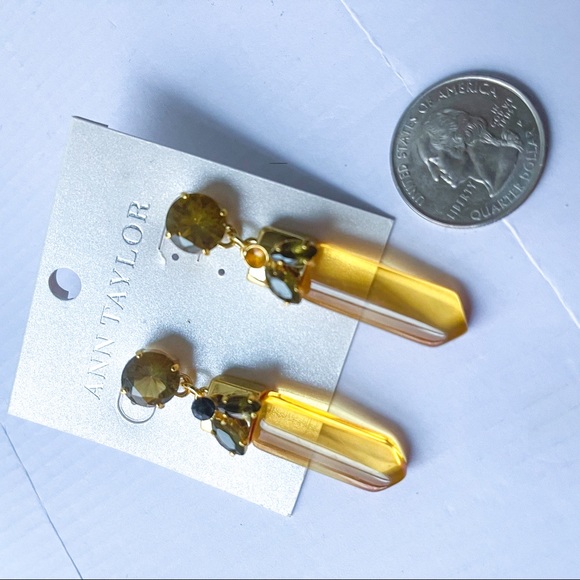 ANN TAYLOR Citrine & Gemstone Dangle Earrings - Picture 3 of 3